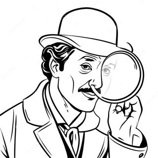 Sherlock Holmes With Magnifying Glass Coloring Page 40504-32020