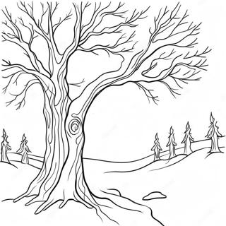 Winter Tree Coloring Pages