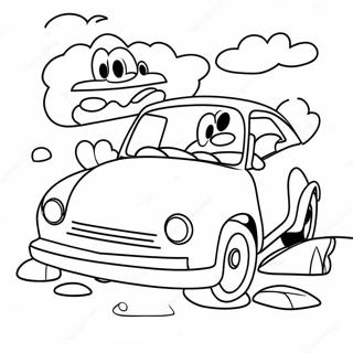 Colorful 80s Cartoon Adventure Coloring Page 40574-32063