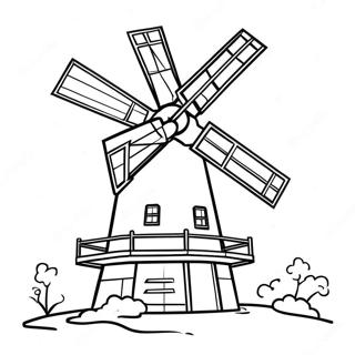 Windmill Coloring Pages