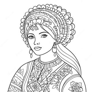 Ukrainian Folk Art Coloring Page 40653-32130