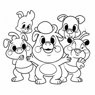 Funny Porky Pig With Friends Coloring Page 40664-32148