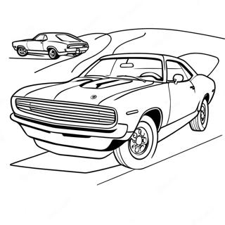 Classic Muscle Car Race Coloring Page 40704-32175