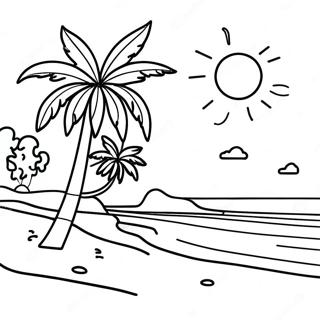 Hawaiian Sunset Beach Coloring Page 40743-32210