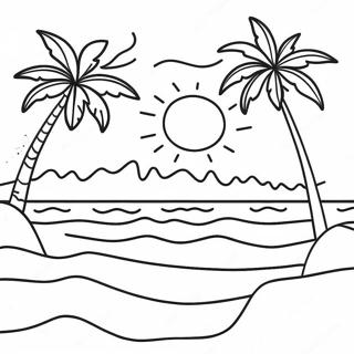 Hawaiian Sunset Beach Coloring Page 40743-32211