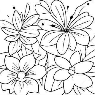 Tropical Hawaiian Flowers Coloring Page 40744-32217