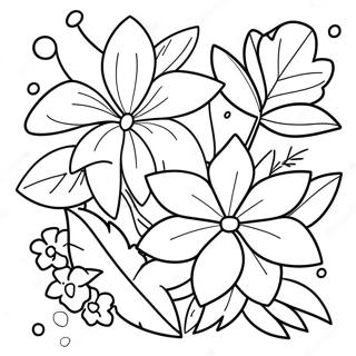 Tropical Hawaiian Flowers Coloring Page 40744-32220