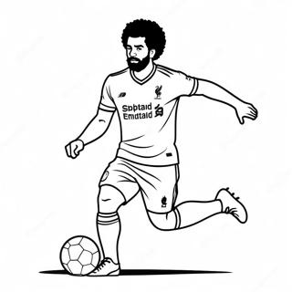 Page À Colorier De Mo Salah Dribblant Le Ballon 40764-58845