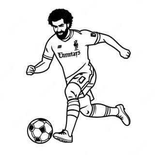 Page À Colorier De Mo Salah Dribblant Le Ballon 40764-58847