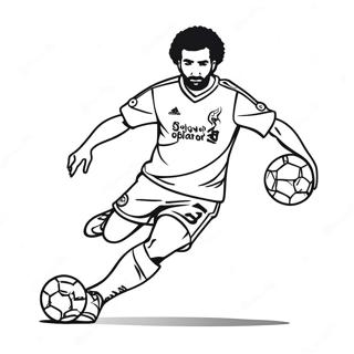 Page À Colorier De Mo Salah Dribblant Le Ballon 40764-58848