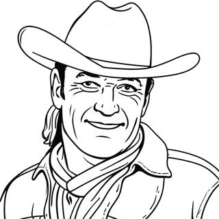 Classic John Wayne Cowboy Coloring Page 40864-32290