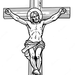 Detailed Crucifixion Artwork Coloring Page 40984-32378