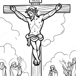 Detailed Crucifixion Artwork Coloring Page 40984-32379