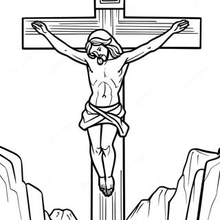 Detailed Crucifixion Artwork Coloring Page 40984-32380