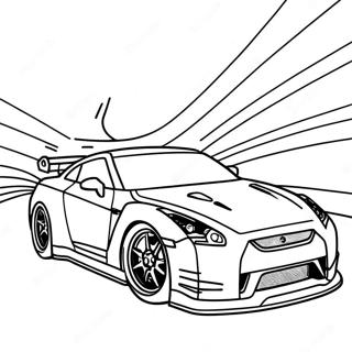 Gtr R35 Racing On The Track Coloring Page 41054-32441