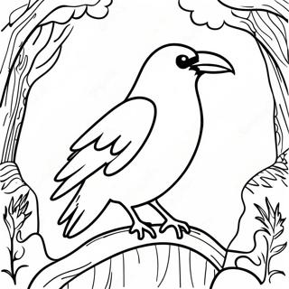 Raven In Mystical Pose Coloring Page 41064-32483