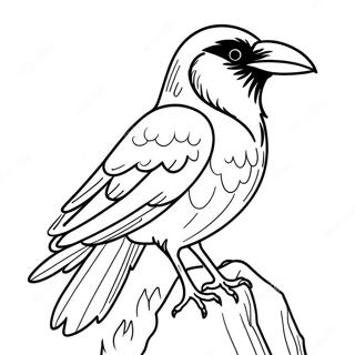 Raven In Mystical Pose Coloring Page 41064-32484