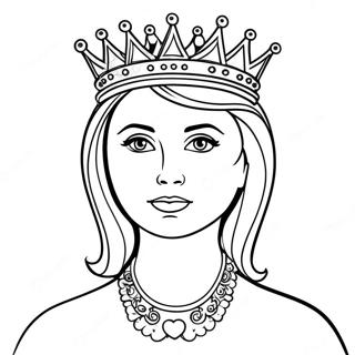 Elegant Queen With Crown Coloring Page 4111-3270