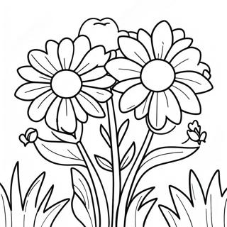 Bright Marigold Garden Coloring Page 41124-32497