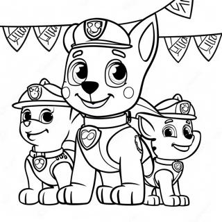 Paw Patrol Birthday Celebration Coloring Page 41173-32532