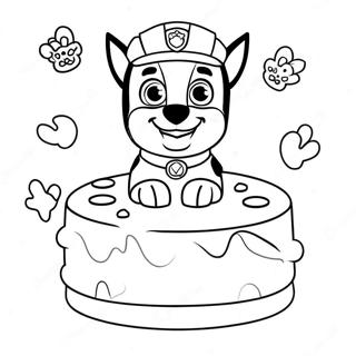 Paw Patrol Birthday Cake Coloring Page 41174-32547