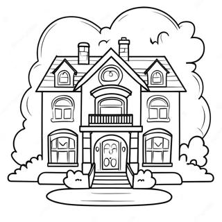 Luxury Dream House Mansion Coloring Page 41204-32561