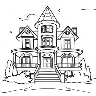 Luxury Dream House Mansion Coloring Page 41204-32563