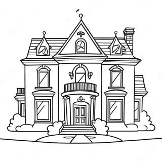 Luxury Dream House Mansion Coloring Page 41204-32564