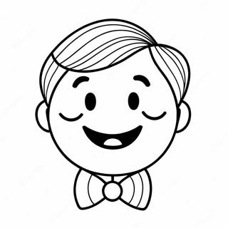 Smiley Preppy Coloring Pages