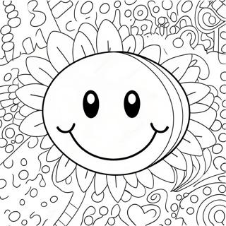 Smiley Preppy Face Coloring Page 4120-3282