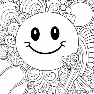 Smiley Preppy Face Coloring Page 4120-3283