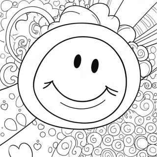 Smiley Preppy Face Coloring Page 4120-3284