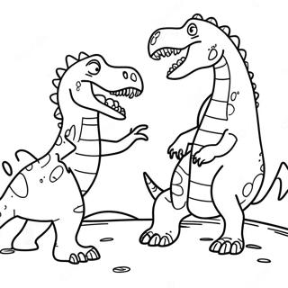 Jurassic Park Spinosaurus Vs T-Rex Coloring Pages