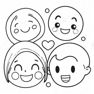 Smiley Preppy Coloring Pages