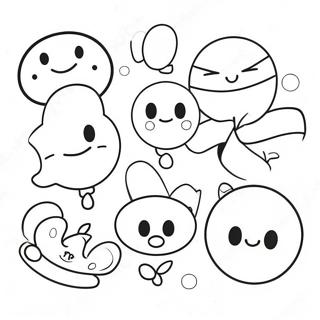 Cute Smiley Preppy Characters Coloring Page 4121-3274