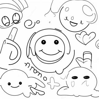 Cute Smiley Preppy Characters Coloring Page 4121-3275