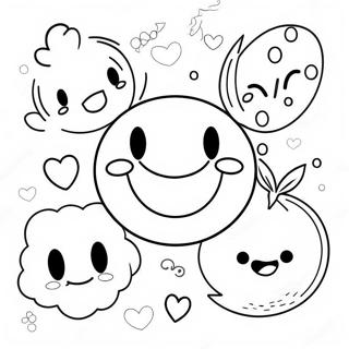 Cute Smiley Preppy Characters Coloring Page 4121-3276