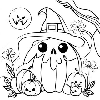 大人のハロウィン 塗り絵ページ