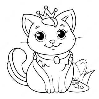 Princess Cat Coloring Page 41323-32645