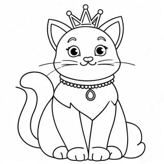 Sparkly Princess Cat Coloring Page 41324-32655