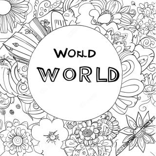 Colorful Word World Coloring Page 41334-32662