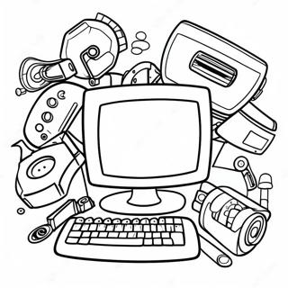 Kindergarten Computer Parts Coloring Pages