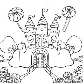 Colorful Candyland Castle Coloring Page 4151-3305