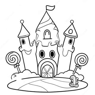 Colorful Candyland Castle Coloring Page 4151-3306