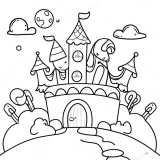 Colorful Candyland Castle Coloring Page 4151-3307