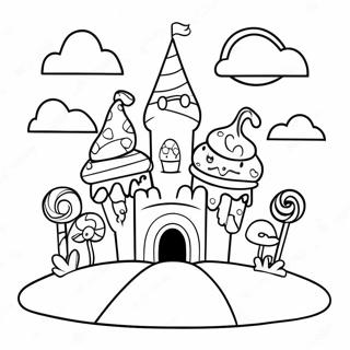 Colorful Candyland Castle Coloring Page 4151-3308