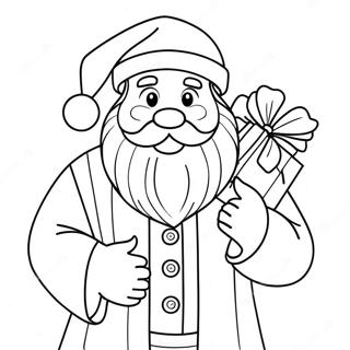 Festive Preppy Santa Coloring Page 41564-32834