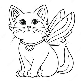 Cat With Wings Coloring Pages