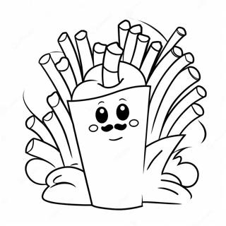 Cute French Fry Character Coloring Page 41664-32929