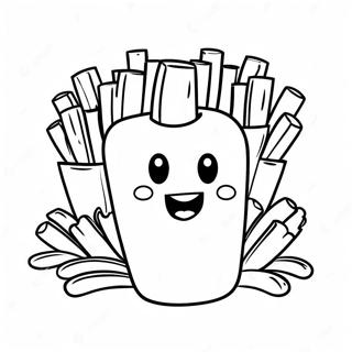 Cute French Fry Character Coloring Page 41664-32930